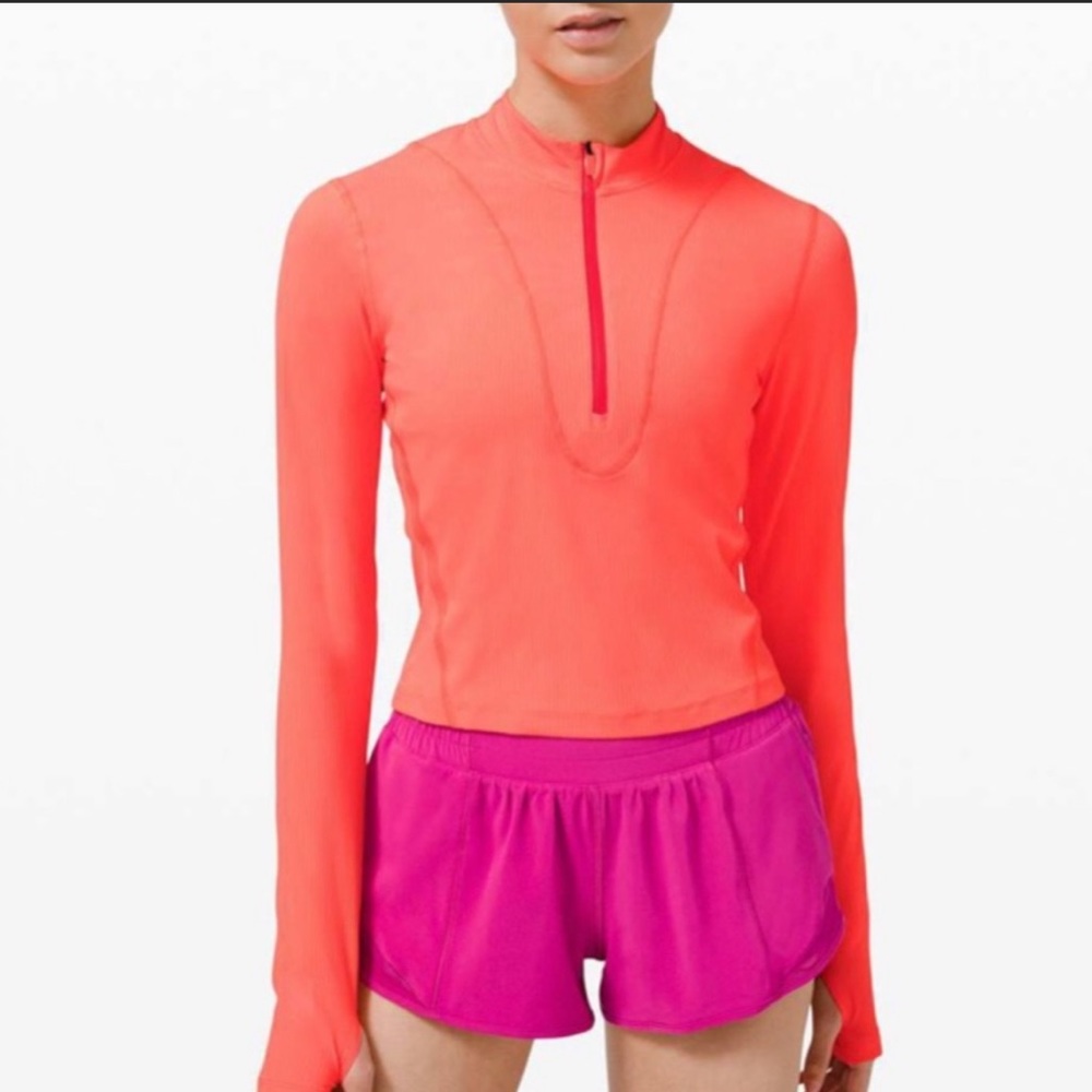 Lululemon Gloss Trim Run 1/2 Zip LS Size 4 NWT - Picture 1 of 6